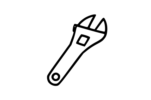 Adjustable Wrench Line Art: Graphics for Local Business Branding
