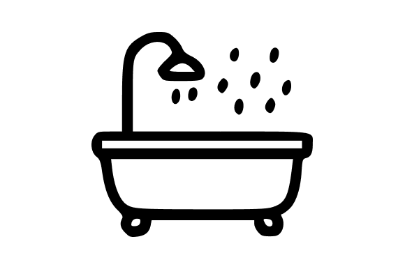 Bathtub Shower Outline Vector Graphics