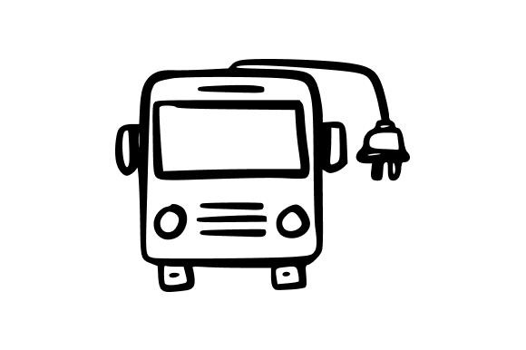 Bus with Power Plug Graphics