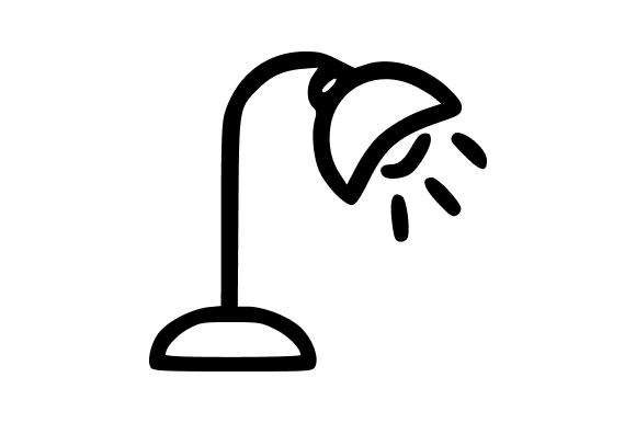 Desk Lamp Outline Vector Graphics