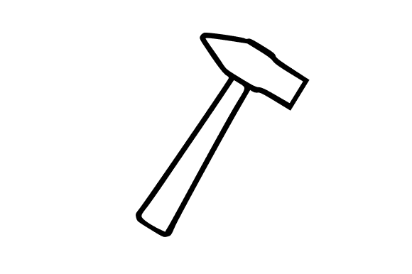 Hammer Tool Line Art Clip Art: Graphics for Handmade Creators