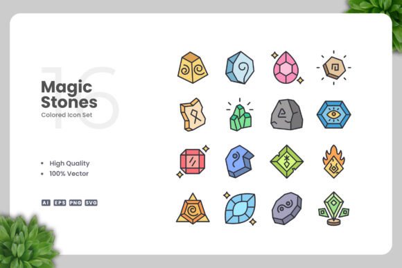 Magic Stones Colored Icons: Graphics and Icons for Modern Design