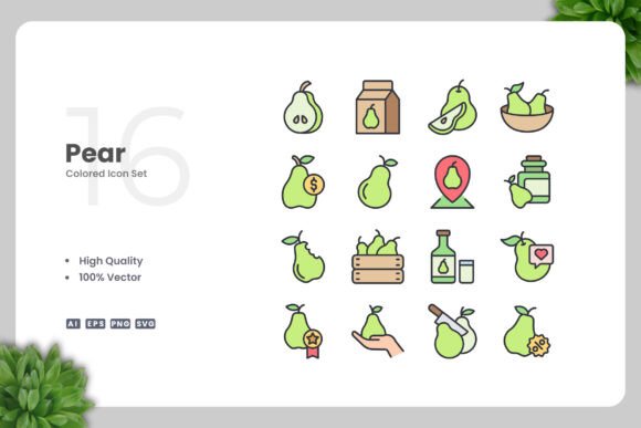 Pear Colored Icons: Graphics and Icons for Crafting