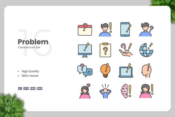 Problem Colored Icons: Graphics and Icons for Creative Design