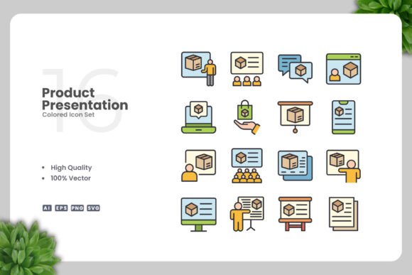 Product Presentation Colored Icons