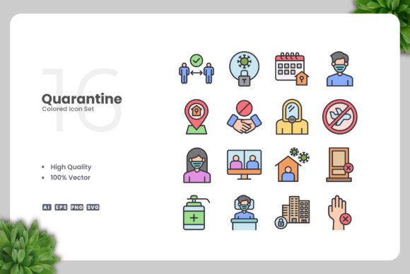 Quarantine Colored Icons: Graphics and Icons for Real Business