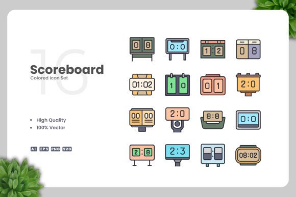 Scoreboard Colored Icons Graphics and Icons
