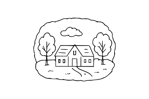 Village Landscape Clip Art: Graphics for Creative Projects
